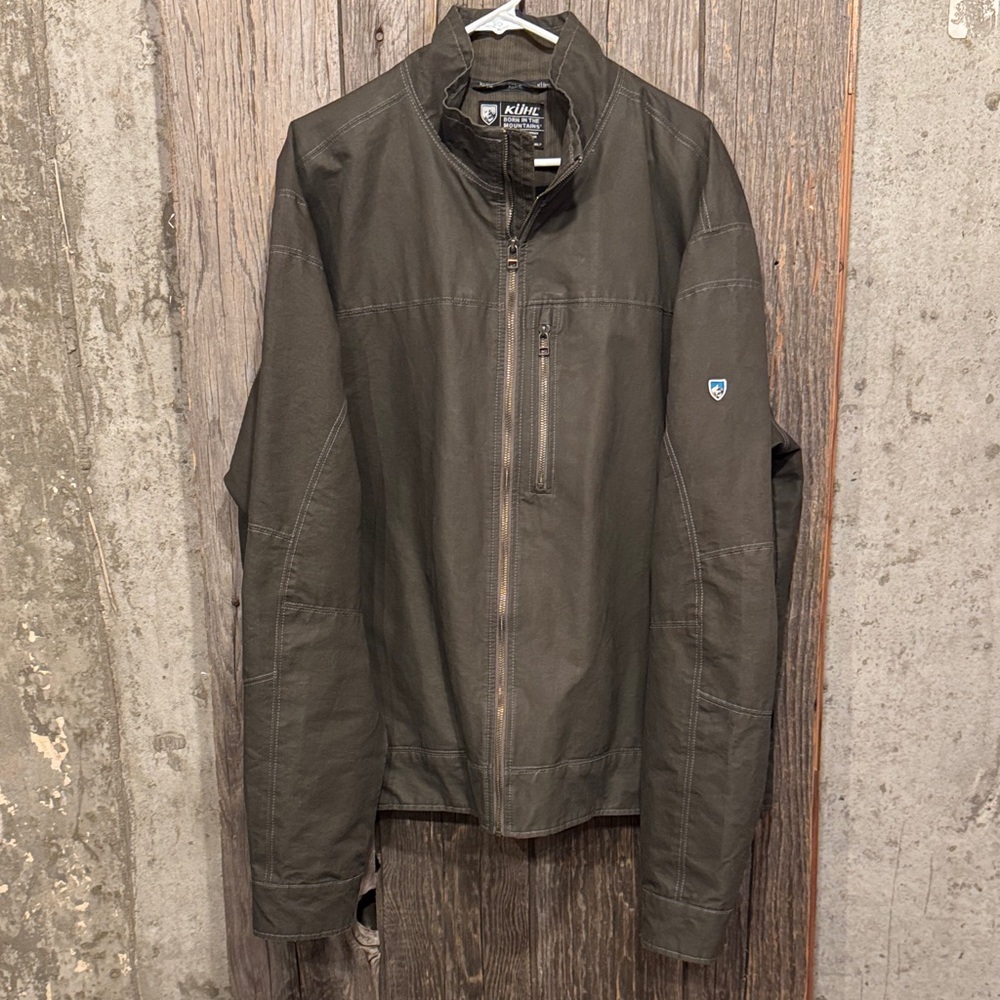 Kuhl Men's Burr Canvas Gunmetal Lightweight Zip Jacket
